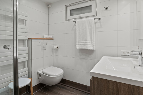 Badezimmer mit WC und Dusche im UG